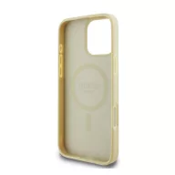   Guess Saffiano Peony Classic Logo Apple iPhone 16 Pro hátlap tok, arany GUHMP16LPSAPSMED