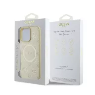   Guess Saffiano Peony Classic Logo Apple iPhone 16 Pro hátlap tok, arany GUHMP16LPSAPSMED