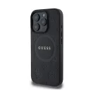 Guess Saffiano Peony Classic Logo Apple iPhone 16 Pro hátlap tok, fekete/barna GUHMP16LPSAPSMEK