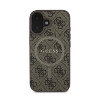   Guess 4G Ring Classic Logo Apple iPhone 16 Plus hátlap tok, barna GUHMP16MG4GFRW