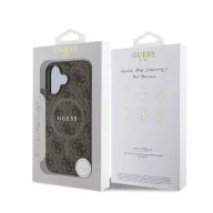   Guess 4G Ring Classic Logo Apple iPhone 16 Plus hátlap tok, barna GUHMP16MG4GFRW