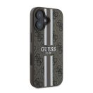 Guess 4G Printed Stripes MagSafe Apple iPhone 16 Plus hátlap tok, barna GUHMP16MP4RPSW