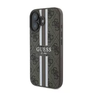   Guess 4G Printed Stripes MagSafe Apple iPhone 16 Plus hátlap tok, barna GUHMP16MP4RPSW