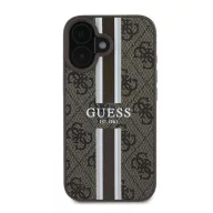   Guess 4G Printed Stripes MagSafe Apple iPhone 16 Plus hátlap tok, barna GUHMP16MP4RPSW