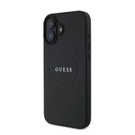   Guess Grained Gold Ring MagSafe Apple iPhone 16 Plus hátlap tok, fekete/barna GUHMP16MPGHSMMK