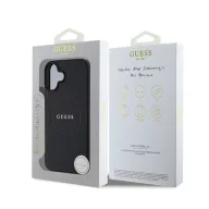   Guess Grained Gold Ring MagSafe Apple iPhone 16 Plus hátlap tok, fekete/barna GUHMP16MPGHSMMK