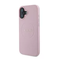   Guess Grained Gold Ring MagSafe Apple iPhone 16 Plus hátlap tok, rózsaszín GUHMP16MPGHSMMP