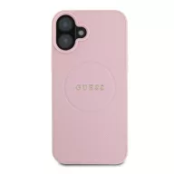   Guess Grained Gold Ring MagSafe Apple iPhone 16 Plus hátlap tok, rózsaszín GUHMP16MPGHSMMP