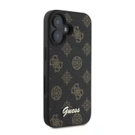   Guess PU Peony Script Apple iPhone 16 Plus MagSafe kompatibilis tok, fekete/barna GUHMP16MPGPYSK