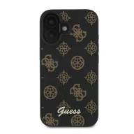   Guess PU Peony Script Apple iPhone 16 Plus MagSafe kompatibilis tok, fekete/barna GUHMP16MPGPYSK