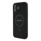 Guess Saffiano Classic Logo Apple iPhone 16 Plus Magsafe kompatibilis hátlap tok, fekete/barna GUHMP16MPSAHMCK