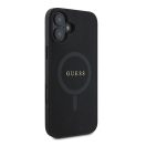 Guess Saffiano Classic Logo Apple iPhone 16 Plus Magsafe kompatibilis hátlap tok, fekete/barna GUHMP16MPSAHMCK