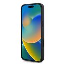 Guess Saffiano Classic Logo Apple iPhone 16 Plus Magsafe kompatibilis hátlap tok, fekete/barna GUHMP16MPSAHMCK