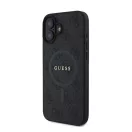 Guess 4G Ring Classic Logo Apple iPhone 16 hátlap tok, fekete/barna GUHMP16SG4GFRK