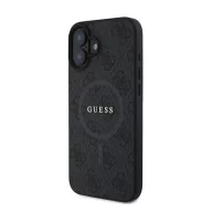   Guess 4G Ring Classic Logo Apple iPhone 16 hátlap tok, fekete/barna GUHMP16SG4GFRK