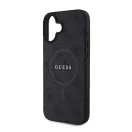 Guess 4G Ring Classic Logo Apple iPhone 16 hátlap tok, fekete/barna GUHMP16SG4GFRK