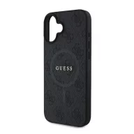   Guess 4G Ring Classic Logo Apple iPhone 16 hátlap tok, fekete/barna GUHMP16SG4GFRK