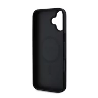   Guess 4G Ring Classic Logo Apple iPhone 16 hátlap tok, fekete/barna GUHMP16SG4GFRK