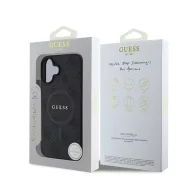   Guess 4G Ring Classic Logo Apple iPhone 16 hátlap tok, fekete/barna GUHMP16SG4GFRK