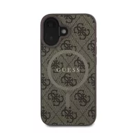   Guess 4G Ring Classic Logo Apple iPhone 16 hátlap tok, barna GUHMP16SG4GFRW
