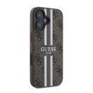 Guess 4G Printed Stripes MagSafe Apple iPhone 16 hátlap tok, barna GUHMP16SP4RPSW