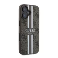  Guess 4G Printed Stripes MagSafe Apple iPhone 16 hátlap tok, barna GUHMP16SP4RPSW