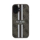Guess 4G Printed Stripes MagSafe Apple iPhone 16 hátlap tok, barna GUHMP16SP4RPSW