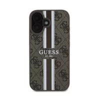   Guess 4G Printed Stripes MagSafe Apple iPhone 16 hátlap tok, barna GUHMP16SP4RPSW