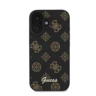   Guess Peony Script Apple iPhone 16 MagSafe kompatibilis hátlap tok, fekete/barna GUHMP16SPGPYSK