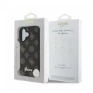 Guess Peony Script Apple iPhone 16 MagSafe kompatibilis hátlap tok, fekete/barna GUHMP16SPGPYSK