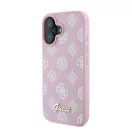 Guess Peony Script Apple iPhone 16 MagSafe kompatibilis hátlap tol, rózsaszín GUHMP16SPGPYSP