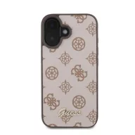   Guess Peony Script Apple iPhone 16 MagSafe kompatibilis hátlap tok, barna GUHMP16SPGPYSW