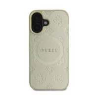   Guess Saffiano Peony Classic Logo Apple iPhone 16 hátlap tok, arany GUHMP16SPSAPSMED
