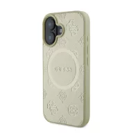   Guess Saffiano Peony Classic Logo Apple iPhone 16 hátlap tok, arany GUHMP16SPSAPSMED