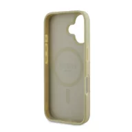   Guess Saffiano Peony Classic Logo Apple iPhone 16 hátlap tok, arany GUHMP16SPSAPSMED