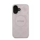Guess Saffiano Peony Classic Logo Apple iPhone 16 hátlap tok, rózsaszín GUHMP16SPSAPSMEP