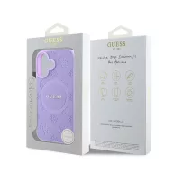   Guess Saffiano Peony Classic Logo Apple iPhone 16 hátlap tok, lila GUHMP16SPSAPSMEU
