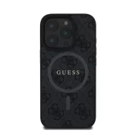   Guess 4G Ring Classic Logo Apple iPhone 16 Pro Max hátlap tok, fekete/barna GUHMP16XG4GFRK