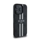 Guess 4G Printed Stripes MagSafe Apple iPhone 16 Pro Max hátlap tok, fekete/barna GUHMP16XP4RPSK