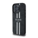 Guess 4G Printed Stripes MagSafe Apple iPhone 16 Pro Max hátlap tok, fekete/barna GUHMP16XP4RPSK