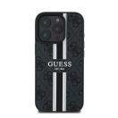 Guess 4G Printed Stripes MagSafe Apple iPhone 16 Pro Max hátlap tok, fekete/barna GUHMP16XP4RPSK