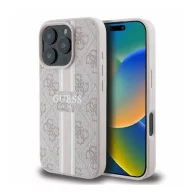   Guess 4G Printed Stripes MagSafe Apple iPhone 16 Pro Max hátlap tok, rózsaszín GUHMP16XP4RPSP
