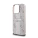 Guess 4G Printed Stripes MagSafe Apple iPhone 16 Pro Max hátlap tok, rózsaszín GUHMP16XP4RPSP
