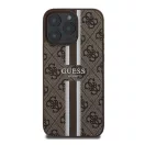 Guess 4G Printed Stripes MagSafe Apple iPhone 16 Pro Max hátlap tok, barna GUHMP16XP4RPSW