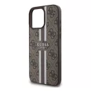 Guess 4G Printed Stripes MagSafe Apple iPhone 16 Pro Max hátlap tok, barna GUHMP16XP4RPSW