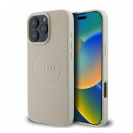   Guess Grained Gold Ring MagSafe Apple iPhone 16 Pro Max hátlap tok, bézs GUHMP16XPGHSMME