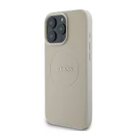   Guess Grained Gold Ring MagSafe Apple iPhone 16 Pro Max hátlap tok, bézs GUHMP16XPGHSMME