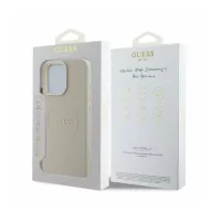  Guess Grained Gold Ring MagSafe Apple iPhone 16 Pro Max hátlap tok, bézs GUHMP16XPGHSMME