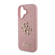   Guess PU Fixed Glitter 4G Metal Logo Apple iPhone 16 hátlap tok, rózsaszín