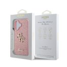Guess PU Fixed Glitter 4G Metal Logo Apple iPhone 16 hátlap tok, rózsaszín